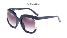 Load image into Gallery viewer, Oversized Square Gradient Sunglasses Women Men Half frame metal Famous Brand Designer Sun glasses Female UV400 Shades