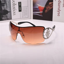 Load image into Gallery viewer, Women  Sunglasses brown  Steampunk Sun Glasses for Female Driving shades One-piece Lens Anti Reflection