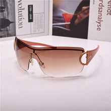 Load image into Gallery viewer, Women  Sunglasses brown  Steampunk Sun Glasses for Female Driving shades One-piece Lens Anti Reflection