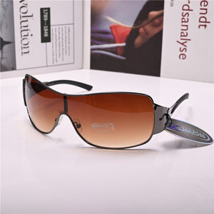 Women  Sunglasses brown  Steampunk Sun Glasses for Female Driving shades One-piece Lens Anti Reflection