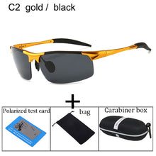 Load image into Gallery viewer, luxury aluminum magnesium Polarized sunglasses man High-quality anti-glare glasses fashion Italy designer semi-rimless