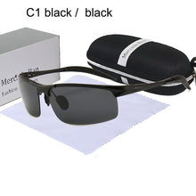 Load image into Gallery viewer, luxury aluminum magnesium Polarized sunglasses man High-quality anti-glare glasses fashion Italy designer semi-rimless