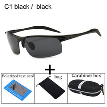 Load image into Gallery viewer, luxury aluminum magnesium Polarized sunglasses man High-quality anti-glare glasses fashion Italy designer semi-rimless