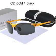 Load image into Gallery viewer, luxury aluminum magnesium Polarized sunglasses man High-quality anti-glare glasses fashion Italy designer semi-rimless