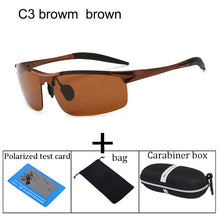 Load image into Gallery viewer, luxury aluminum magnesium Polarized sunglasses man High-quality anti-glare glasses fashion Italy designer semi-rimless