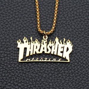 male necklace chain on the neck for men letter pendants stainless steel gifts for male accessories hip hop gold chain necklace