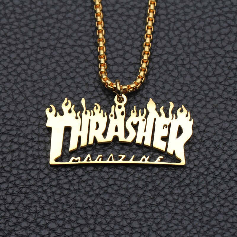 male necklace chain on the neck for men letter pendants stainless steel gifts for male accessories hip hop gold chain necklace