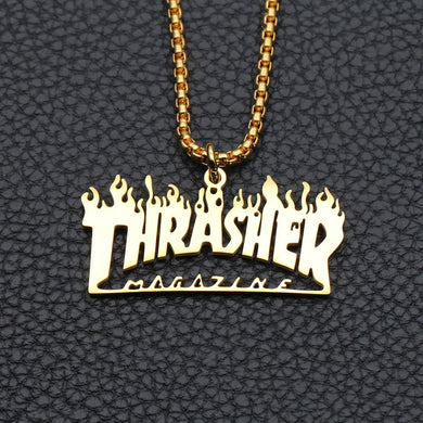 male necklace chain on the neck for men letter pendants stainless steel gifts for male accessories hip hop gold chain necklace