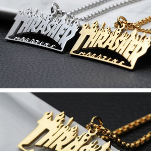 male necklace chain on the neck for men letter pendants stainless steel gifts for male accessories hip hop gold chain necklace