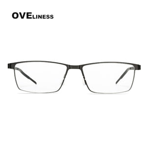 male titanium glasses frame men Optical eyeglasses Transparent Myopia Prescription clear glasses Metal Full Screwless Eyewear