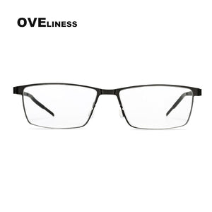 male titanium glasses frame men Optical eyeglasses Transparent Myopia Prescription clear glasses Metal Full Screwless Eyewear