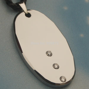 men jewelry big oval cz hi-tech scratch proof tungsten necklaces & pendants