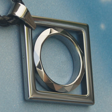 men jewelry sporty round facet hi-tech scratch proof tungsten necklaces & pendants