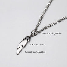 Carica l&#39;immagine nel visualizzatore di Gallery, men necklace stainless steel Necklace Women Men Simple Long Chain Rectangular pendant Necklace Statement Couples Choker Gifts