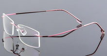 Carica l&#39;immagine nel visualizzatore di Gallery, men&#39;s ultra-light Optical glasses frame Memory Titanium Alloy Rimless optical Frame for Myopia Prescription Glasses