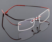 Carica l&#39;immagine nel visualizzatore di Gallery, men&#39;s ultra-light Optical glasses frame Memory Titanium Alloy Rimless optical Frame for Myopia Prescription Glasses