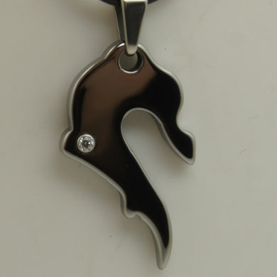 men/women jewelry abstrat setting clear cz stone hi-tech scratch proof tungsten pendant necklace