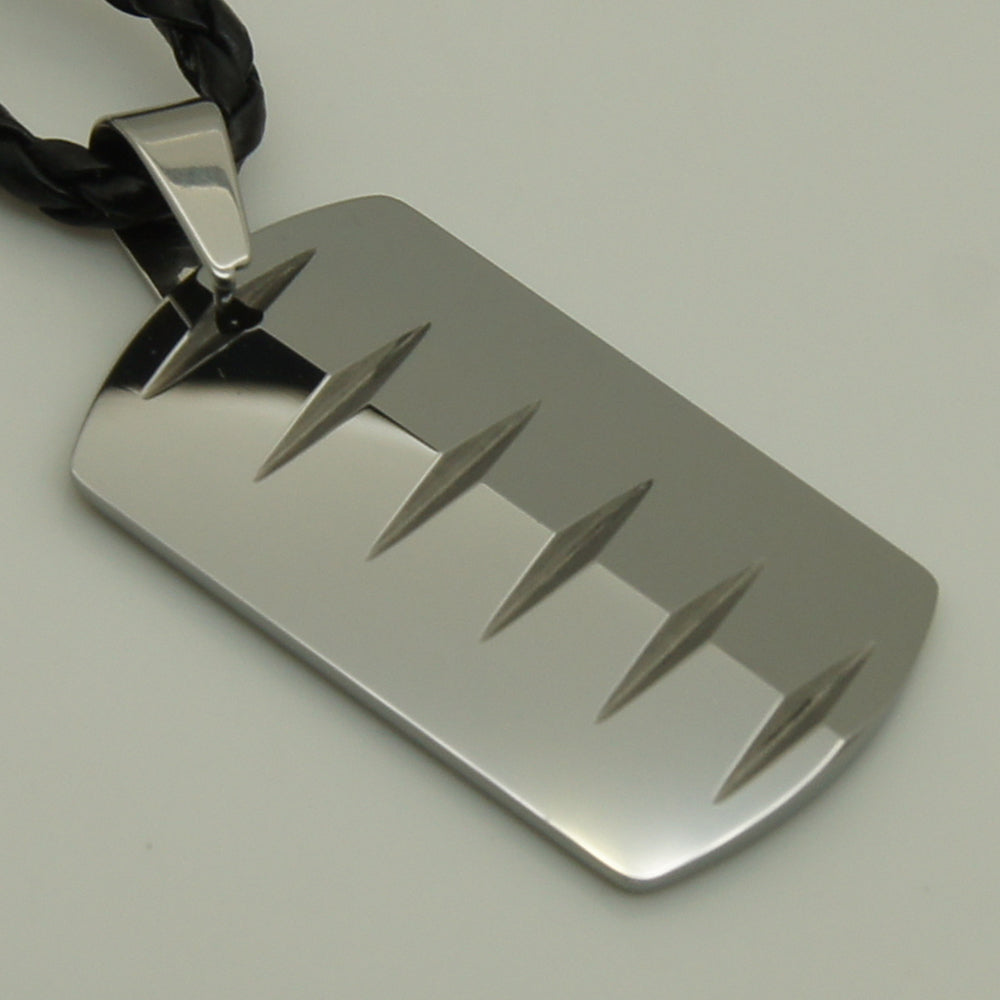 men/women jewelry fish bone groove hi-tech scratch proof tungsten pendant necklace