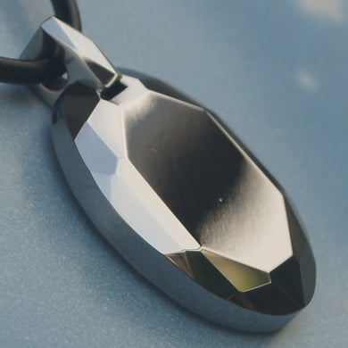 men/women jewelry oval facet hi-tech scratch proof tungsten pendant necklace