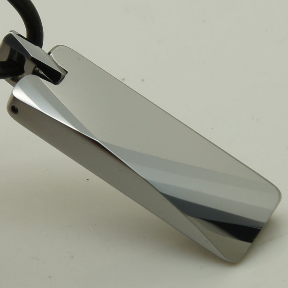 men/women jewelry unique co asymmetric facet scratch proof tungsten pendant necklace