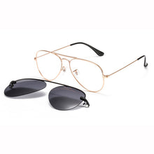 Load image into Gallery viewer, metal clip on aviation sunglasses small size optical glasses frame with magnetic removable polarized sun glasses lens 3042