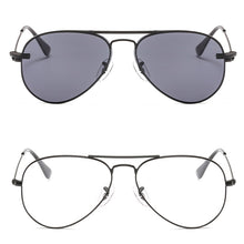Load image into Gallery viewer, metal clip on aviation sunglasses small size optical glasses frame with magnetic removable polarized sun glasses lens 3042