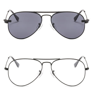 metal clip on aviation sunglasses small size optical glasses frame with magnetic removable polarized sun glasses lens 3042