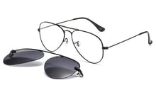 Load image into Gallery viewer, metal clip on aviation sunglasses small size optical glasses frame with magnetic removable polarized sun glasses lens 3042