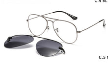 Load image into Gallery viewer, metal clip on aviation sunglasses small size optical glasses frame with magnetic removable polarized sun glasses lens 3042
