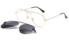 Load image into Gallery viewer, metal clip on aviation sunglasses small size optical glasses frame with magnetic removable polarized sun glasses lens 3042