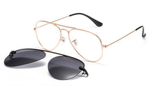 Load image into Gallery viewer, metal clip on aviation sunglasses small size optical glasses frame with magnetic removable polarized sun glasses lens 3042