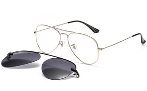 metal clip on aviation sunglasses small size optical glasses frame with magnetic removable polarized sun glasses lens 3042