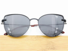 Load image into Gallery viewer, metal clip on sunglasses 33077 cateye shape optical glasses frame with clip on removable polarized sunglasses lenses for women