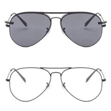 Load image into Gallery viewer, metal clip on sunglasses Large size aviation optical frame with magnetic removable polarized glasses lenses for myopia 33054