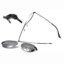 Load image into Gallery viewer, metal clip on sunglasses Large size aviation optical frame with magnetic removable polarized glasses lenses for myopia 33054