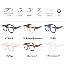 Load image into Gallery viewer, Acetate Square Glasses Frame Men Retro Metal Optical Eyewear Women Eyeglasses Frame Clear UV400 Brand Designer oculos