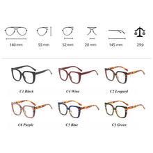 Load image into Gallery viewer, mimiyou Leopard Acetate Square Glasses Frame Women Retro Optical Eyewear Men Eyeglasses Frame Clear UV400 Brand Designer oculos