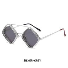 Load image into Gallery viewer, mimiyou SteamPunk Hollow Rhombus Sunglasses Men Retro Alloy Sunglasses Women Glasses Brand UV400 Eyeglasses Shades