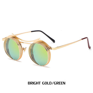 mimiyou SteamPunk Hollow Round Sunglasses Men Retro Alloy Sunglasses Women Glasses Brand UV400 Eyeglasses Shades