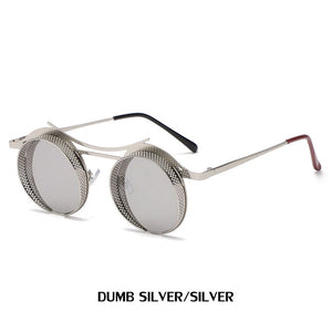 mimiyou SteamPunk Hollow Round Sunglasses Men Retro Alloy Sunglasses Women Glasses Brand UV400 Eyeglasses Shades