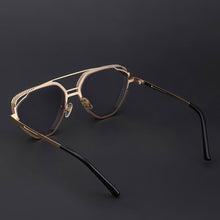 Load image into Gallery viewer, mimiyou SteamPunk Hollow Triangle Sunglasses Men Retro Alloy Sunglasses Women Glasses Brand UV400 Eyeglasses Shades