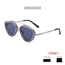 Load image into Gallery viewer, mimiyou SteamPunk Hollow Triangle Sunglasses Men Retro Alloy Sunglasses Women Glasses Brand UV400 Eyeglasses Shades