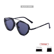 Load image into Gallery viewer, mimiyou SteamPunk Hollow Triangle Sunglasses Men Retro Alloy Sunglasses Women Glasses Brand UV400 Eyeglasses Shades