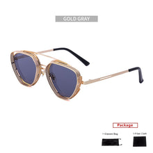 Load image into Gallery viewer, mimiyou SteamPunk Hollow Triangle Sunglasses Men Retro Alloy Sunglasses Women Glasses Brand UV400 Eyeglasses Shades