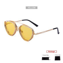 Load image into Gallery viewer, mimiyou SteamPunk Hollow Triangle Sunglasses Men Retro Alloy Sunglasses Women Glasses Brand UV400 Eyeglasses Shades