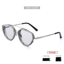 Load image into Gallery viewer, mimiyou SteamPunk Hollow Triangle Sunglasses Men Retro Alloy Sunglasses Women Glasses Brand UV400 Eyeglasses Shades