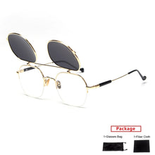 Load image into Gallery viewer, Steampunk Flips Up Sunglasses Women Vintage Polarized Sunglasses Men Sun Glasses Women Brand UV400 Eyeglasses Shades