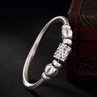 ms rotazione manuale argento esagerato stile di personalità che ripristina i metodi antichi è un solido agente di vendita all'ingrosso di braccialetti 