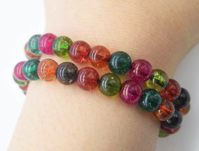 multicolor paring quartz round 8mm bracelet 7.5inch wholesale beads nature