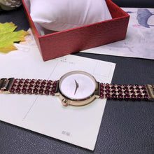 Load image into Gallery viewer, natural garnet/tourmaline stone bracelet &amp; 33mm watch DIY jewelry for woman waterproof watch for summer beach wholesale !
